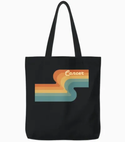Cancer Retro Design by Blindemommsmerch Tote Bags - Black