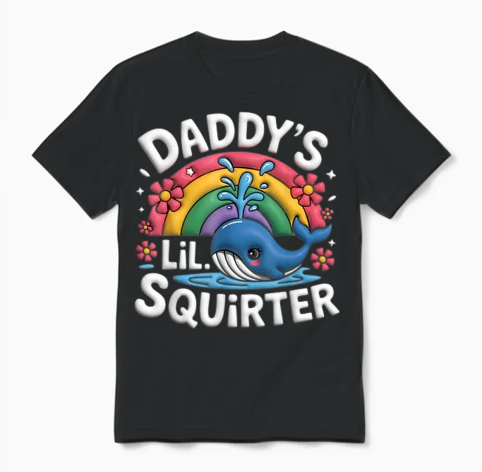 Inappropriate Funny Daddy' Lil Squirter Embarrassing Unisex T-Shirt in Black