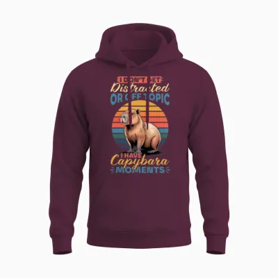 Funny Capybara Unisex Hoodie - Maroon