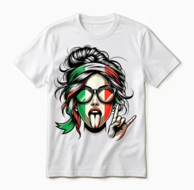 Artipalati Geschenke Italienisches Damen T-Shirt Mit Kurzarm in Weiß Und Bunt, Größe Xs, Klassisches Italien-Flaggen-Design, Ideal Für Geburtstage Unisex T-Shirt - White