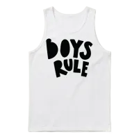 Boys Rule - Bold Statement Design Unisex Tank Top - White – 1