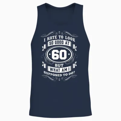 60th Birthday Gift Birthday Vintage Unisex Tank Top - Navy