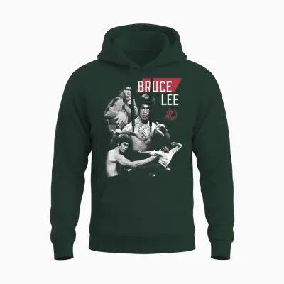 Bruce Lee Kung Fu Martial Arts Legend T-Shirt, Black, S Unisex Hoodie - Forest