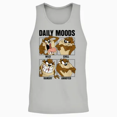 Looney Tunes Tazmanian Devil Daily Moods Panels T-Shirt Small Unisex Tank Top - Ash