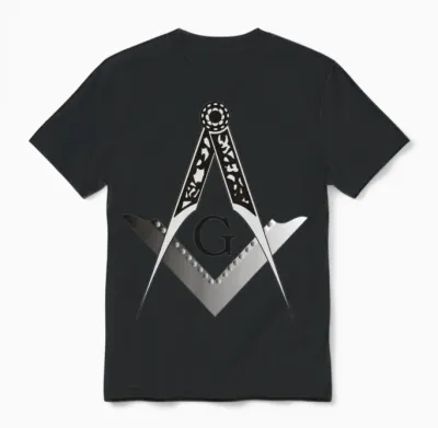 Masonic Square and Compass Unisex T-Shirt - Black