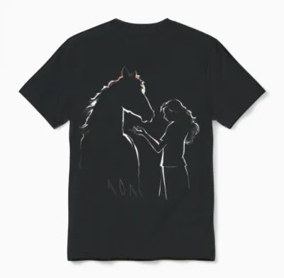 Horse Girl Silhouette Unisex T-Shirt - Black