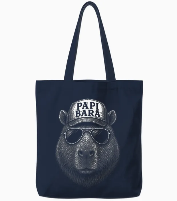 Papa Geschenk Papa Tshirt Vatertag Shirt Herren Lustig Papa Tote Bags in Navy