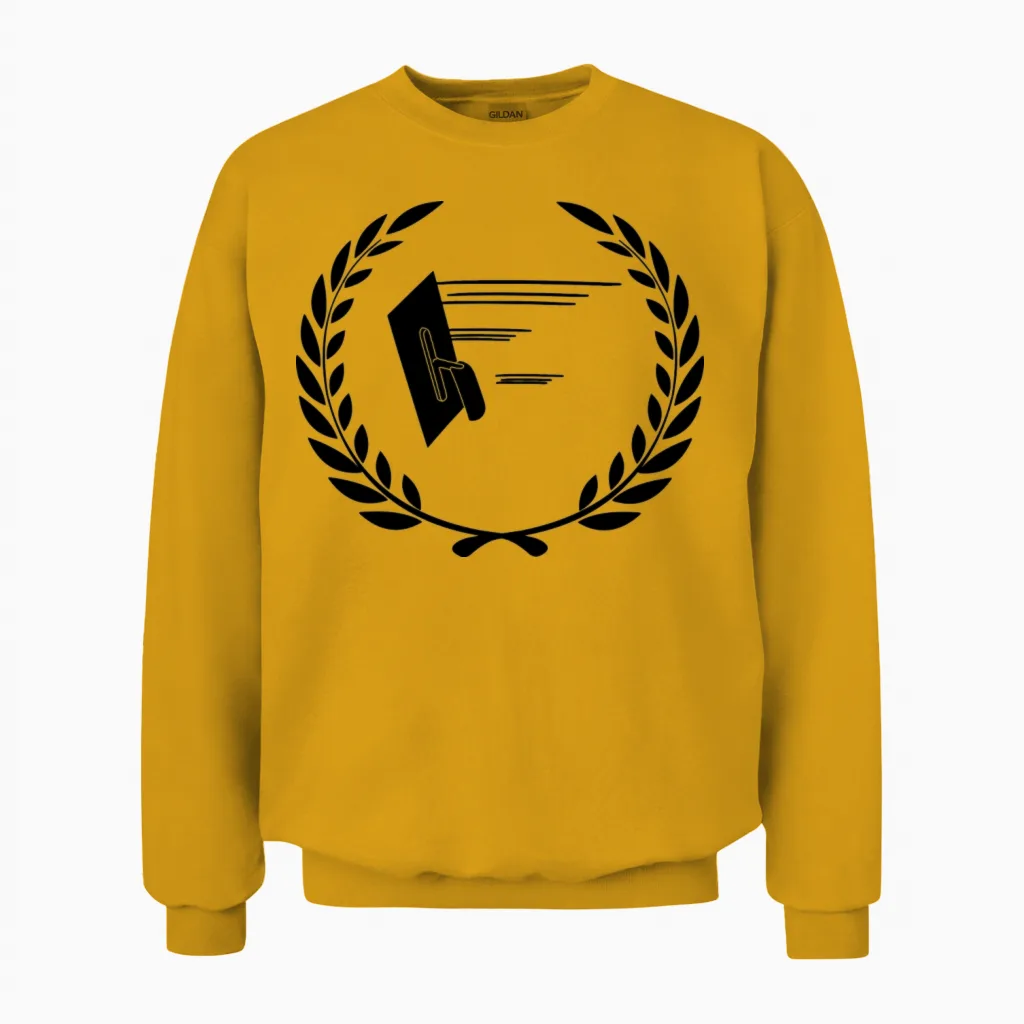 Laurel Wreath Plastering Unisex Sweatshirt in Gold