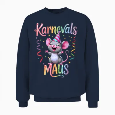 Carnival Mouse Cute Fancy Dress Motif for Women and Children Unisex Sweatshirt - Navy