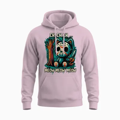 Cat Movie Horror - Ch Ch Ch Meow Unisex Hoodie - Light Pink