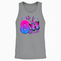 Geburtstag Mädchen 8 Jahre Alt, Schmetterling, Nummer 8 Unisex Tank Top in Sport Grey - 2