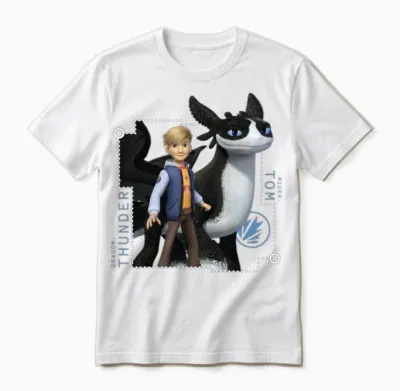 Dragons: the Nine Realms Tom and Thunder Unisex T-Shirt - White
