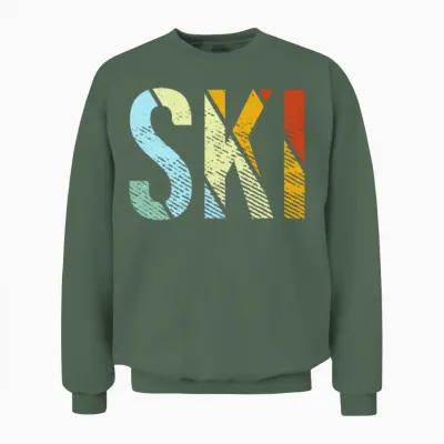 Ski Retro Unisex Sweatshirt - Military Green