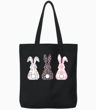 Frohe Ostern Cute Easter Bunny Rabbit Easter Bunny Tote Bags - Black