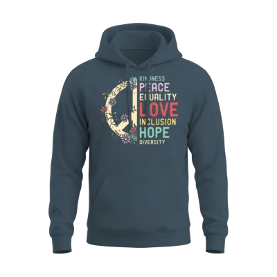 Diversity Equality Love Peace Hu Rights Social Jus Unisex Hoodie - Dark Heather