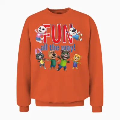 Talking Tom & Friends Fun All the Way! Unisex Sweatshirt - Orange
