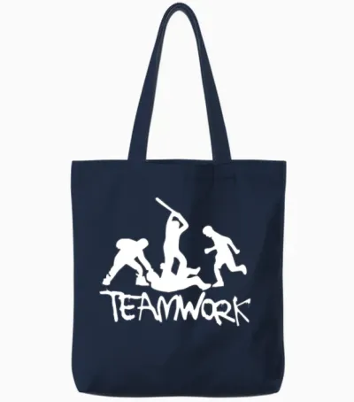 Teamwork Funny Tote Bags - Navy