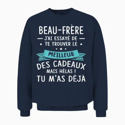 Funny Funny Christmas T-Shirt Gift Idea for the Law Brother, Black, S Unisex Sweatshirt - Navy