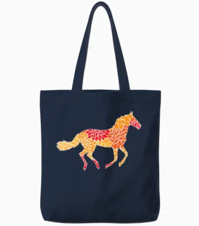 Horse Tote Bags - Navy