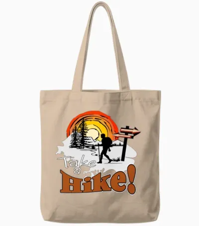 Take a Hike Tote Bags - Natural