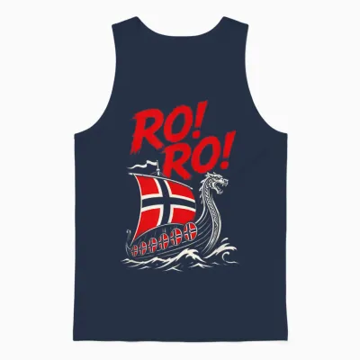 Ro Ro Norwegen Lustiges Wikingerschiff Heia Norge Norwegische Fans Unisex Tank Top - Navy