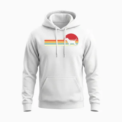 Dog Retro Sunset Beagle Unisex Hoodie - White