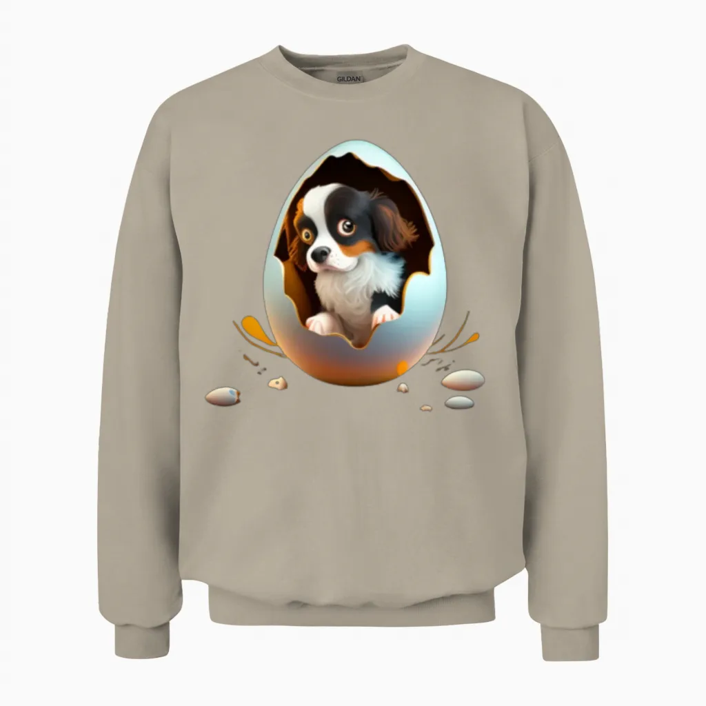 Dog in the Egg Lovers Unisex Sweatshirt in Sand