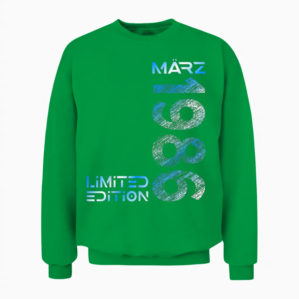 March 1986 Man Woman 40th Birthday Limited Edition Unisex Sweatshirt in Irish Green