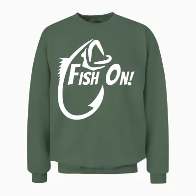 Fish on Reel Life Fishing Gift Unisex Sweatshirt - Military Green