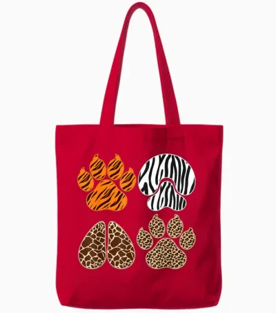Cute Animals Clothes Kids Toddler Boys Animal Print Girls Tote Bags - Red