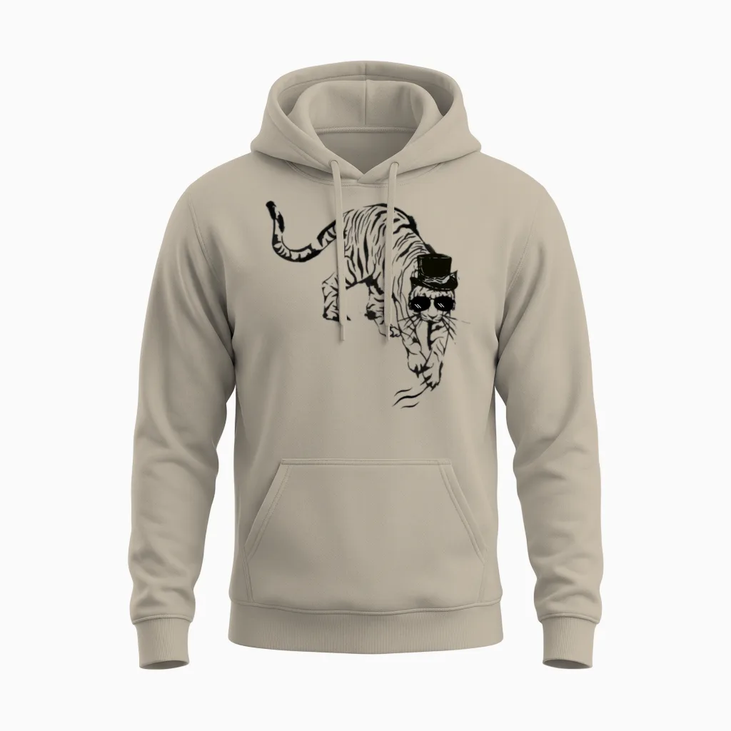 Funny Tiger Unisex Hoodie in Sand