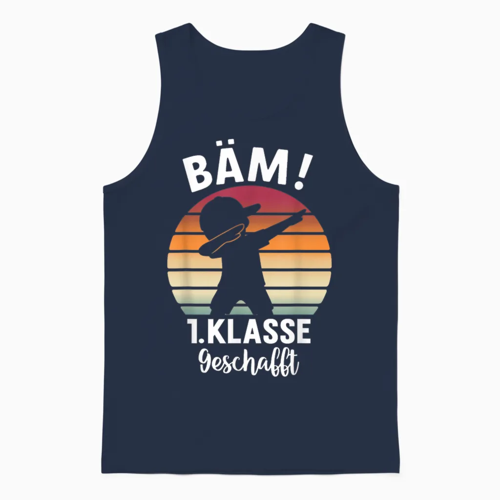 Bäm 1. Klasse Geschafft 2025 Abschluss 1. Klasse Unisex Tank Top in Navy