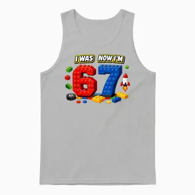 Ich War Sechs Jetzt Bin Ich Sieben 6 7 Blocks 67 Meme 7. Geburtstag Unisex Tank Top - Ash