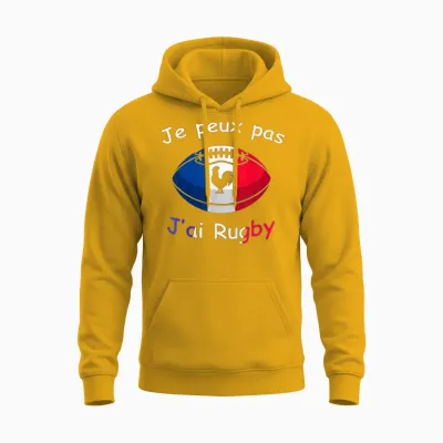 "je Peux Pas J'ai Rugby - Rugby Player Gift Unisex Hoodie - Gold