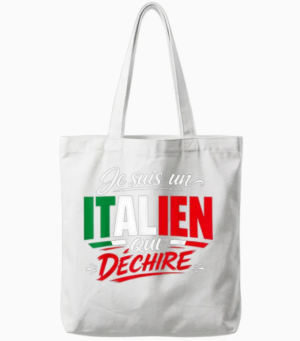 Je Suis Un Italien Qui Déchire Humour Italie Cadeau Tote Bags in White