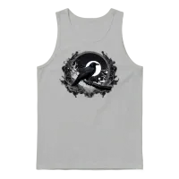 Mystic Raven & Full Moon - Gothic Nature Art Unisex Tank Top - Ash – 1