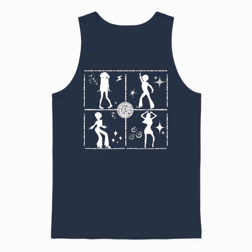 Retro Dance Wall B Unisex Tank Top - Navy
