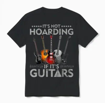 It's Not Hoarding if Its Guitars Vintage Unisex T-Shirt - Black