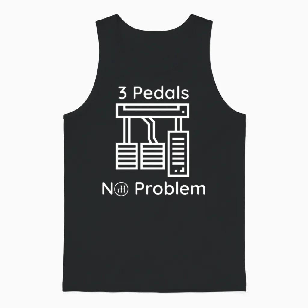 3 Pedals No Problem Unisex Tank Top in Black