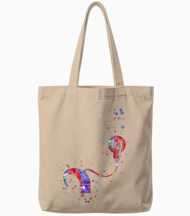 Cochlear Implant Tote Bags in Natural