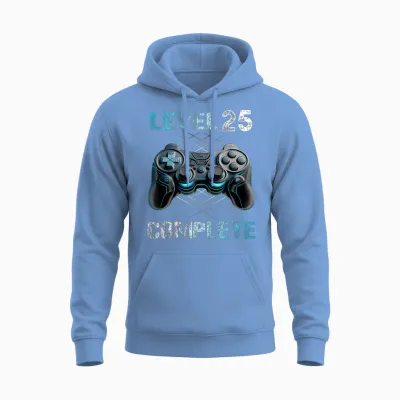 Level 25 Complete Gamer Mann 25. Geburtstag Freigeschaltet Unisex Hoodie - Carolina Blue