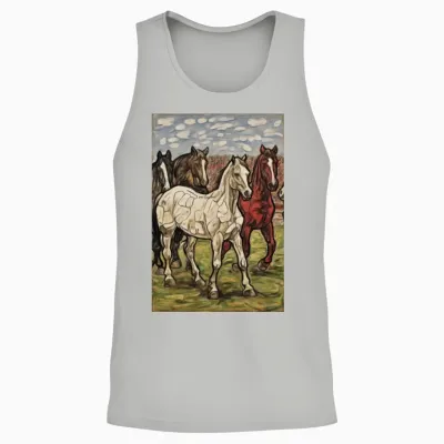 Horses in the Field Unisex Tank Top - Ash