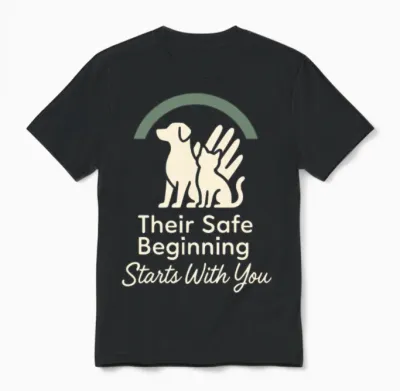 Animal Shelter Worker Animal Rescue Volunteer Unisex T-Shirt - Black