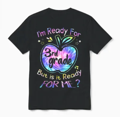 Ready for 3rd Grade Tie Dye Back to School Hello Third Grade Unisex T-Shirt - Black