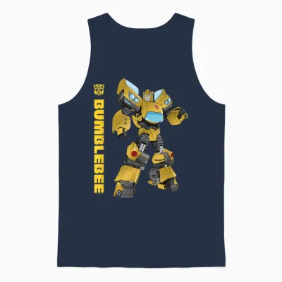 Transformers Bumblebee Autobots Epic Pose Portrait T-Shirt, Black Unisex Tank Top - Navy