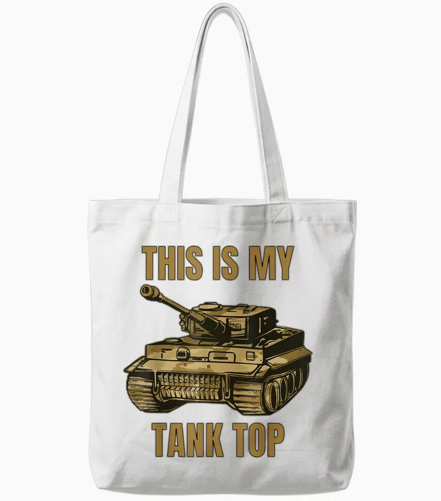This Is My Tank Top Funny Tank Joke Army M1 19k Soldier Tote Bags in White