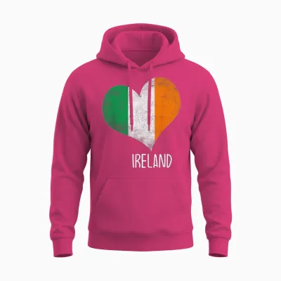 Drapeau Irlandais Mignon Cœur Patriotique Irlandais Fierté Filles Maman Enfants Unisex Hoodie - Heliconia