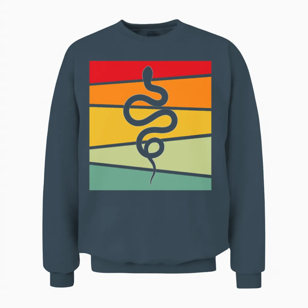 Snake Retro Reptiles & Exotics Gift Unisex Sweatshirt in Dark Heather