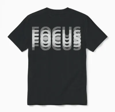 Retro Effect Focus Unisex T-Shirt - Black