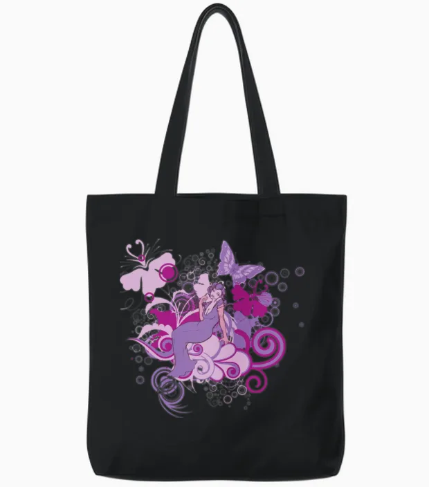 Retro Lady Tote Bags in Black
